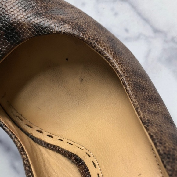 Coach Snakeskin Platform High Heel Pumps Brown Size 8.5B - Picture 6 of 16